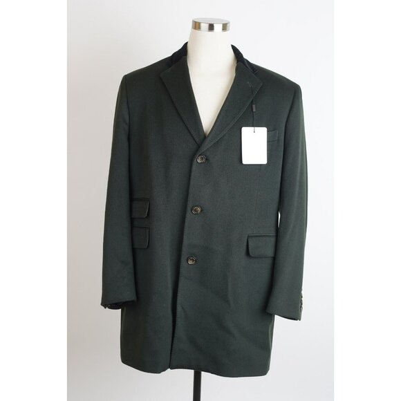 $1,890 Kent & Curwen LORO PIANA Wool Coat 3 Button Size 2XL Forest Green NEW